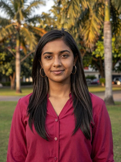 Priya, 25, an Indo-Trinidadian woman from Port of Spain with a warm smile