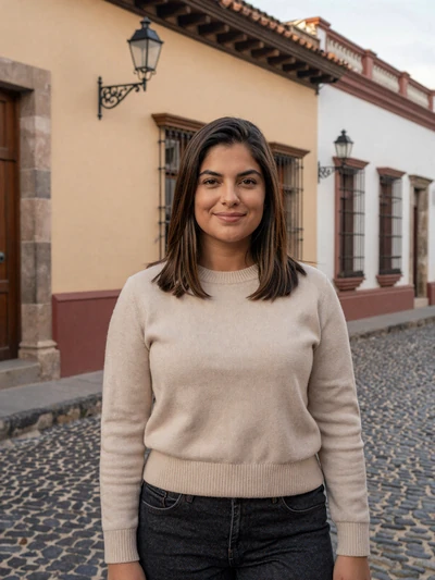 Luciana, 26, an elegant Uruguayan woman in the UNESCO heritage district of Colonia del Sacramento