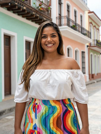 Yesenia, 27, a beautiful Dominican woman from Santo Domingo smiling in the colonial district